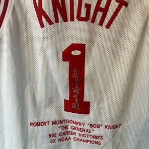 Bob Knight IU Autographed Jersey